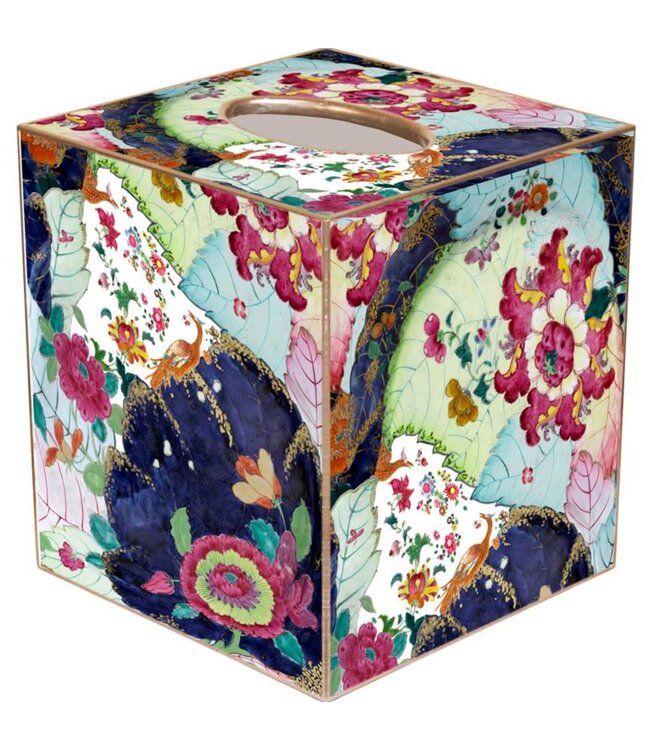 Ancient Tobacco Leaf Tissue Box Cover | Paper Mache