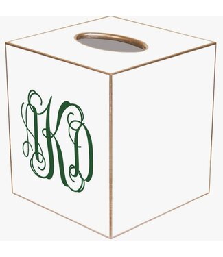 Marye-Kelley Monogram All White Tissue Box Cover | Custom