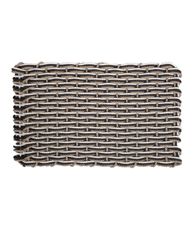 Large Sand/Charcoal/Pearl Triple Weave Doormat 21'' x 34''