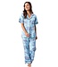 New Orleans Navy Pajama Set Short Sleeve with Pants