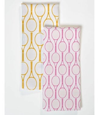 Katie Kime Tennis Time Tea Towel Set Pink/Orange