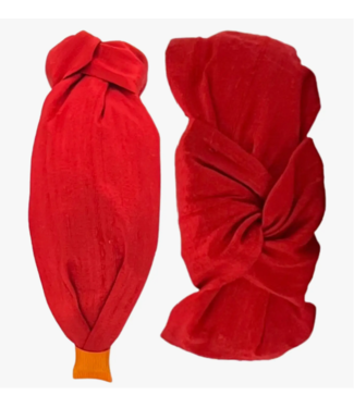Pretty Happies Cardinal Dupioni Silk Knot Headband