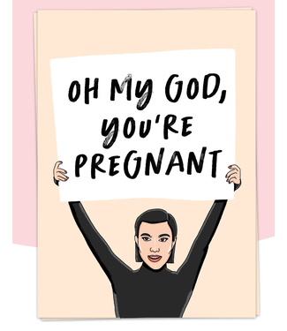kaart Blanche Oh My God Pregnant Greeting Card