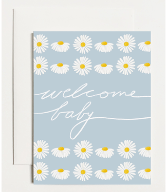 k. Patricia Designs Welcome Baby - Blue Daisies Card