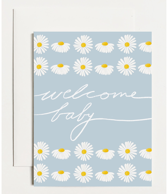 Welcome Baby - Blue Daisies Card