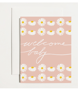 k. Patricia Designs Welcome Baby - Pink Daisies Card