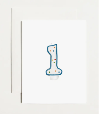 k. Patricia Designs 1 Birthday Candle Card - Blue