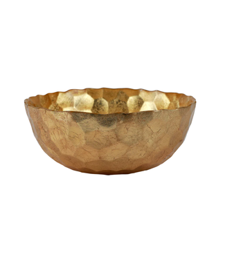 Vietri Rufolo Glass Gold Honeycomb Medium Bowl