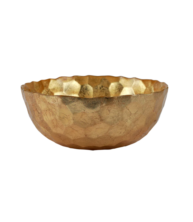 Rufolo Glass Gold Honeycomb Large Bowl