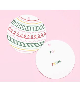 Joy Creative Shop White Ornament Gift Tags Round Pack of 10