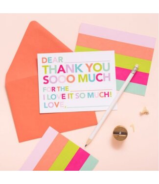 Joy Creative Shop Kid's Fill In Thank You Notes - Pink - 10 cards/envelopes