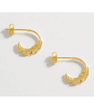 Estella Bartlett Feather Hoops - Gold Plated