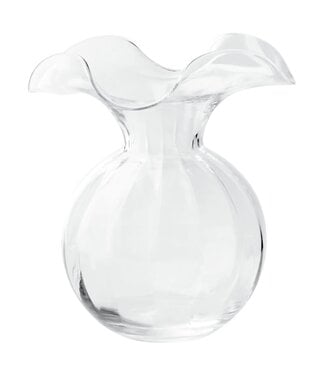 Vietri Hibiscus Glass Clear Medium Fluted Vase