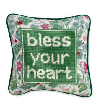 Furbish Bless Your Heart Needlepoint Pillow