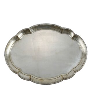 Vietri Florentine Wooden Accessories Platinum Large Oval Tray