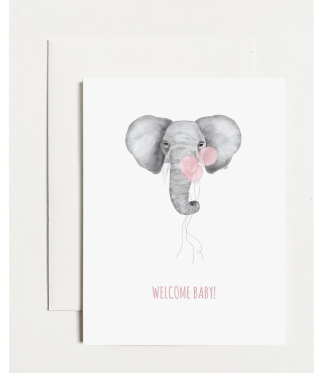 Welcome Baby Elepant - Pink