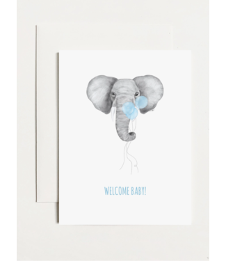 k. Patricia Designs Welcome Baby Elepant - Blue