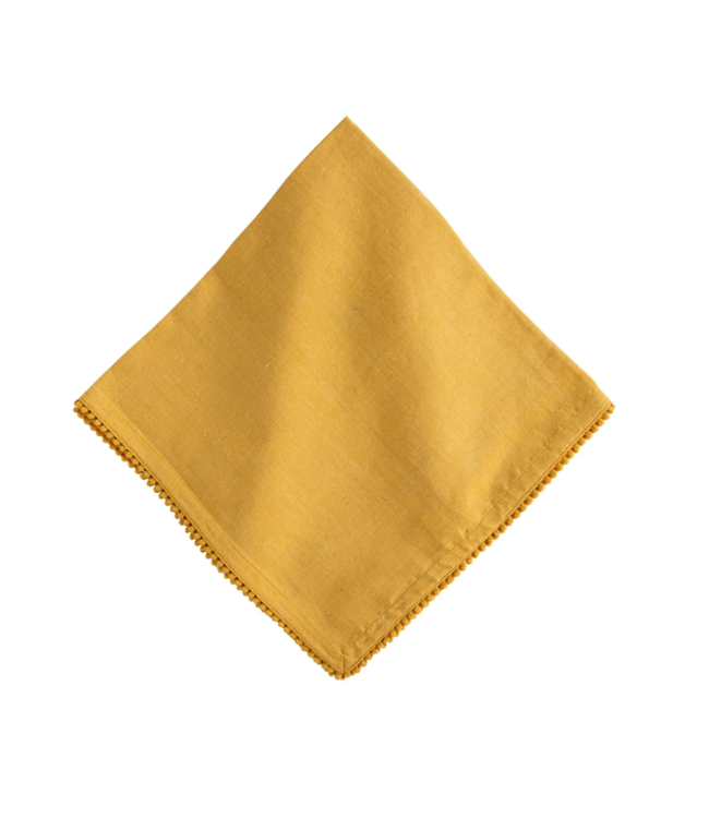 Berry Trim Napkin - Saffron