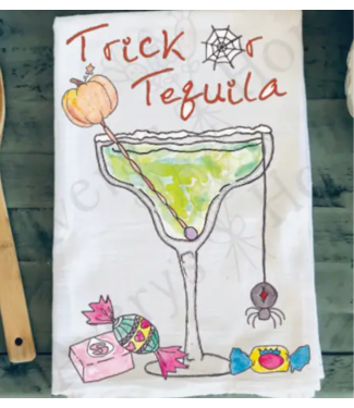 Avery's Home Tricks or Tequila Margarita Halloween Kitchen Towel