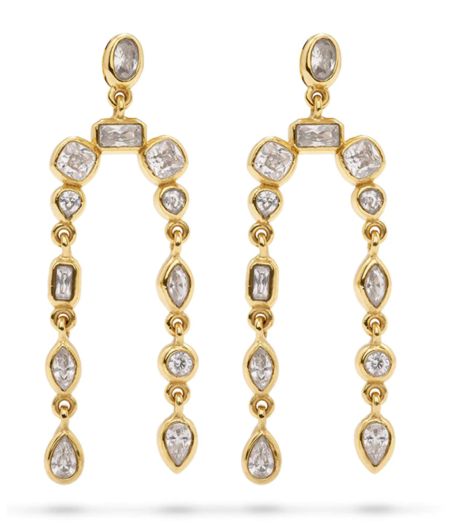Joie Arc Earrings with Clear Cubic Zirconia