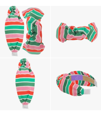 Pretty Happies Stripe Christmas Knotted Headband