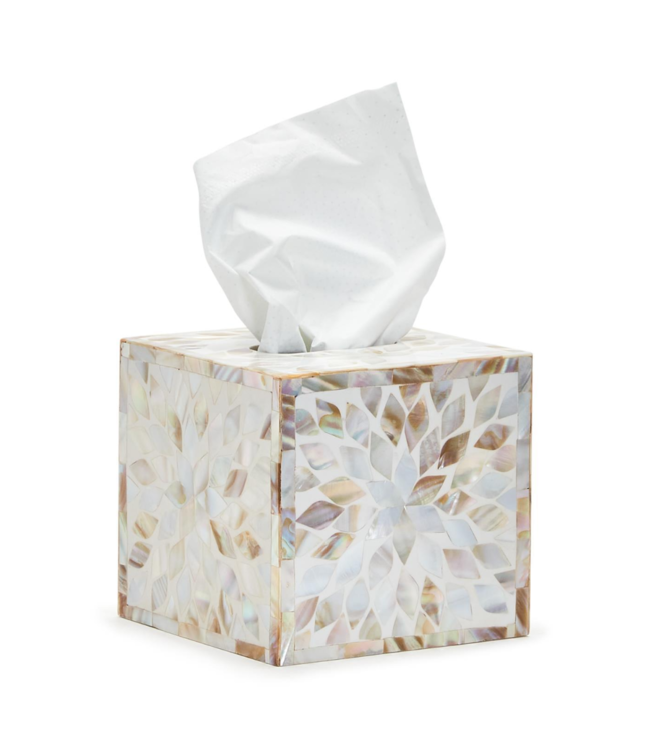 Mother of Pearl Cube Tissue Box