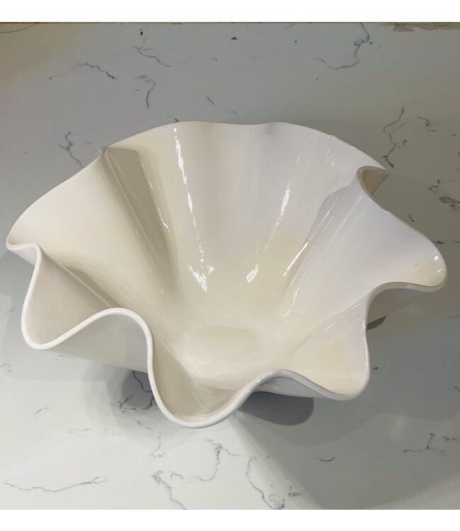 White Ruffle Bowl