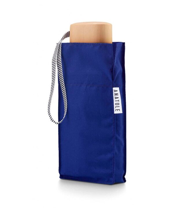 Royal blue folding compact umbrella - MARGUERITE