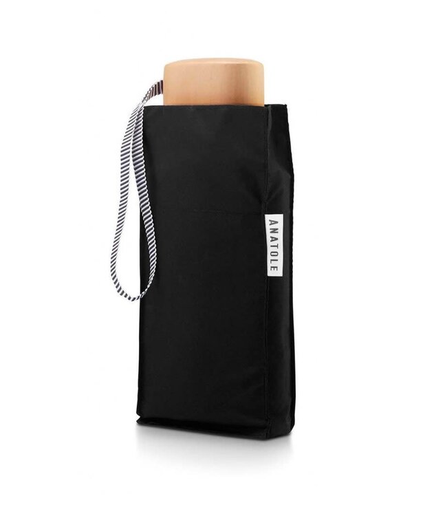 Black folding compact umbrella - JANE