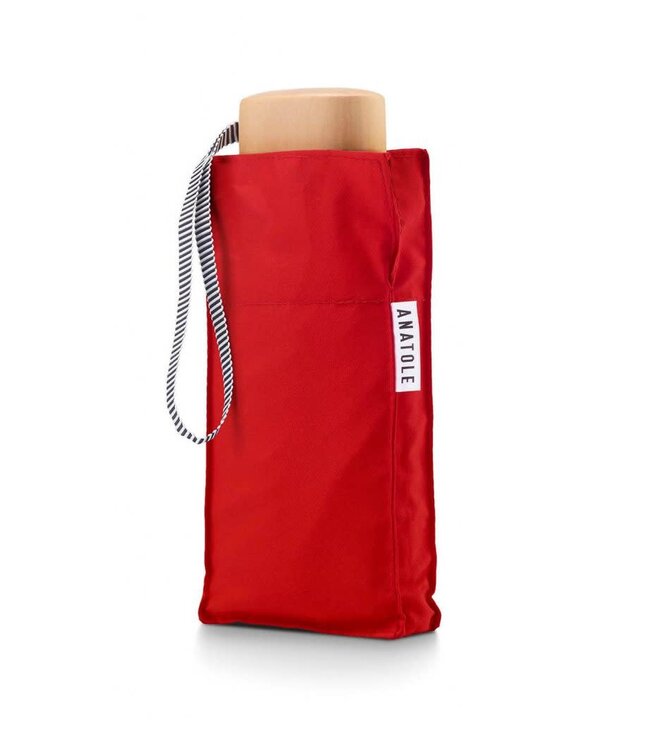 Red folding compact umbrella - DAUPHINE