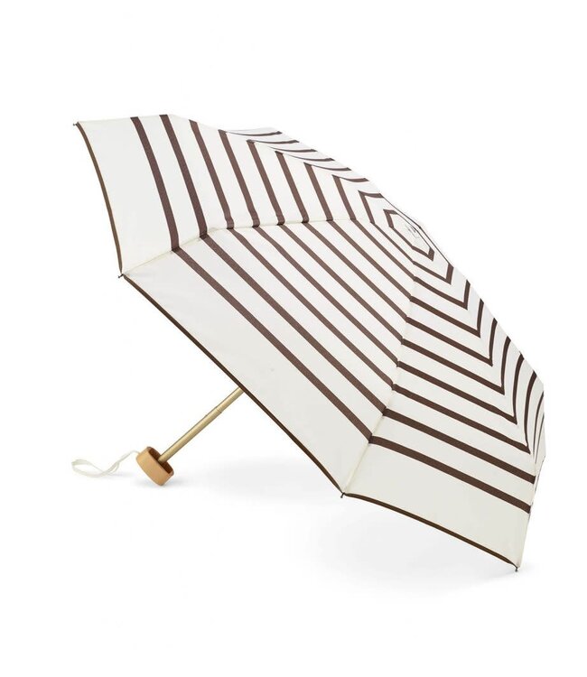 Striped compact umbrella - Caramel stripes - LAZARE