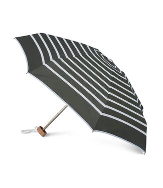 Anatole Striped khaki compact umbrella - white stripes - CHARLES