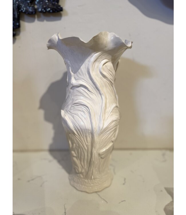 Tall Ceramic White Vase Consignment