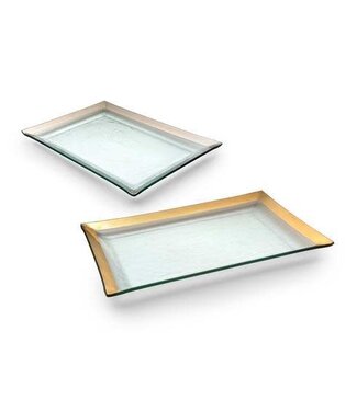Annie Glass Roman Antique Martini Tray 14.5" x 10"