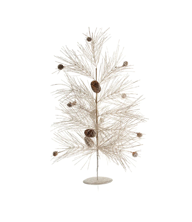 Champagne Spruce and Pinecone Tree Large