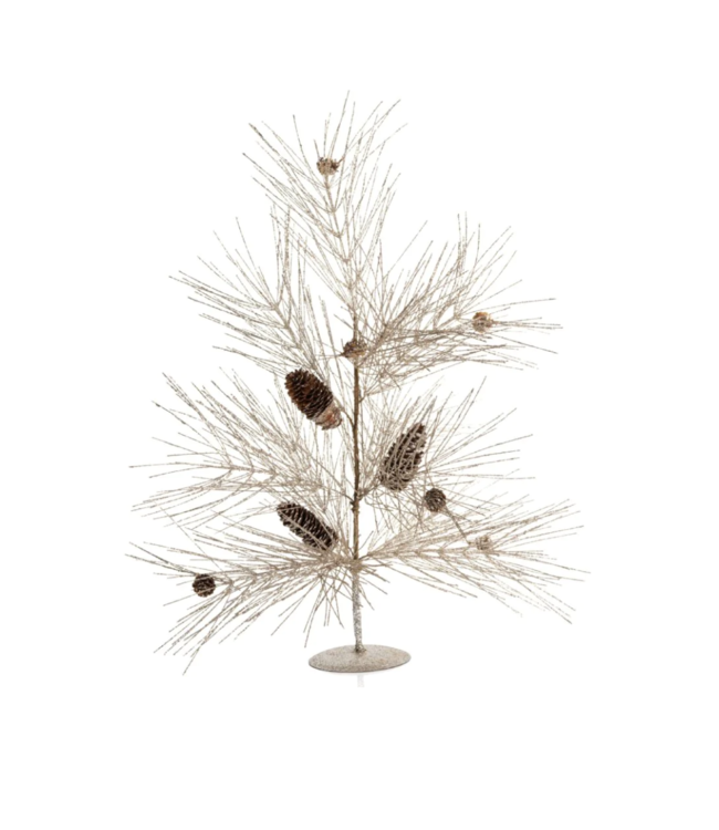 Champagne Spruce and Pinecone Tree Medium