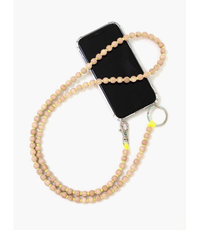 Phone Necklace, natural - neonyellow