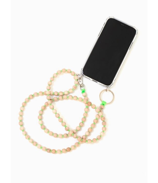 Phone Necklace, natural - neongreen