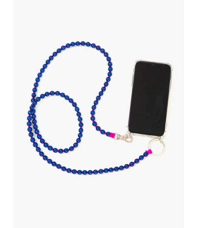 Phone Necklace, darkblue - pink