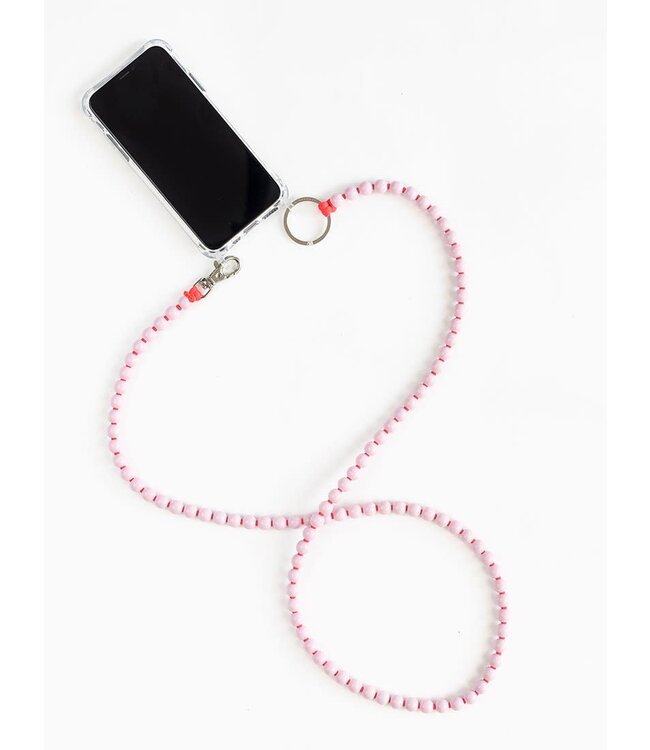 Phone Necklace, pastelrose - red
