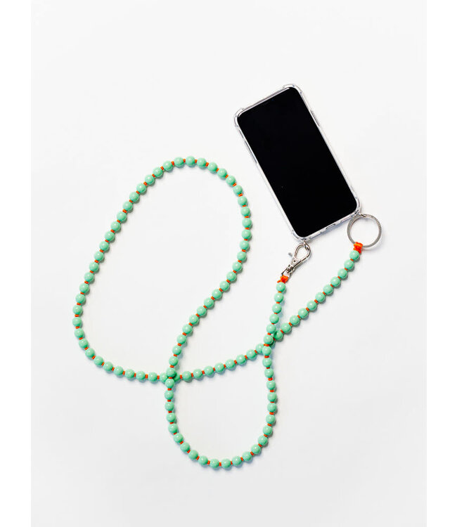 Phone Necklace, pastelgreen - orange