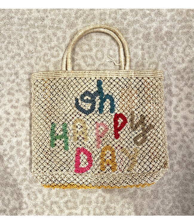 Oh Happy Day Woven Bag 43cm x 33 cm