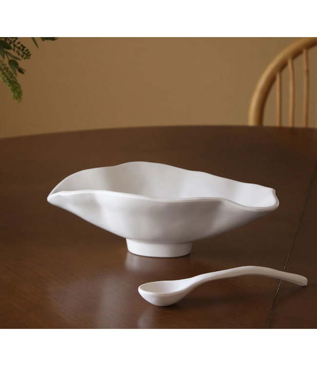 VIDA Nube Small Oval Bowl with Spoon (White)