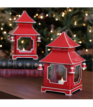 Beatriz Ball Holiday Pagoda Lantern Red