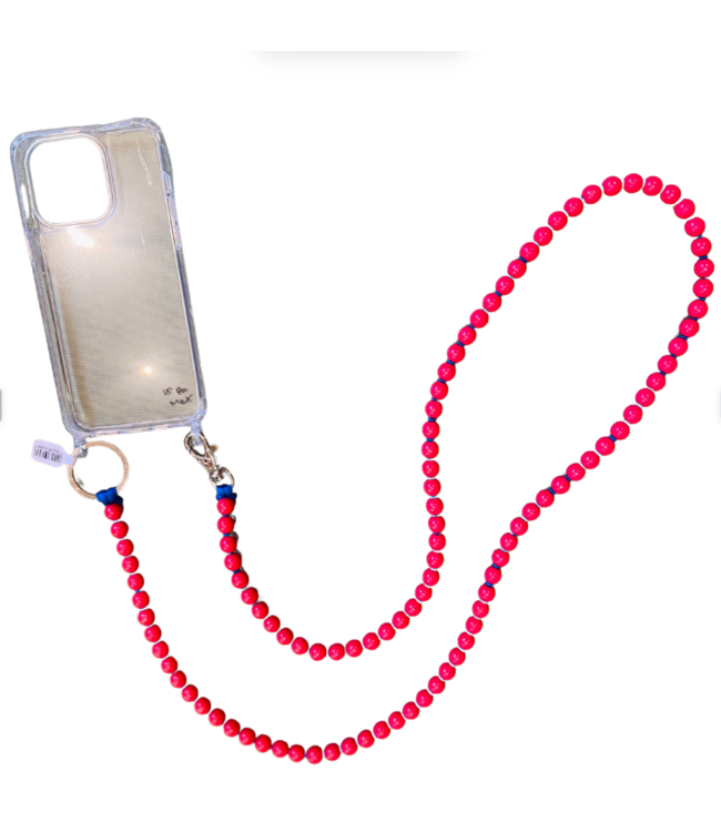 Phone Necklace, raspberry -  blue