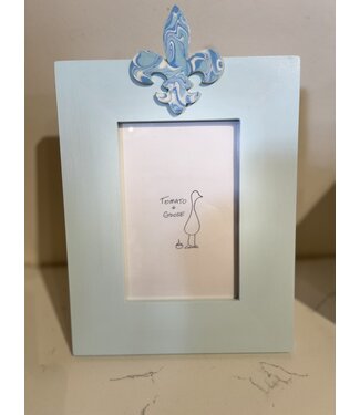 Tomato + Goose Blue Fleur De Lis Frame