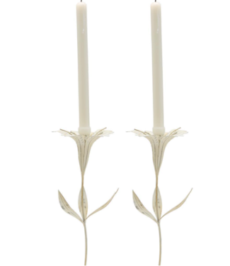 Two's Company Blooming Flower Candle Holder