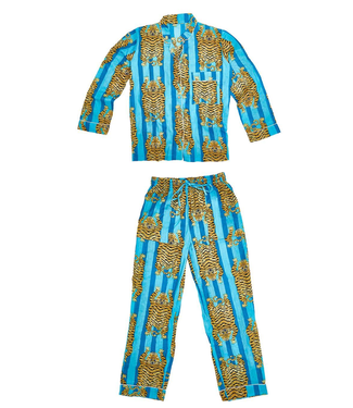Two's Company Eye of Tiger Blue PJs (S/M)