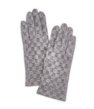 Two's Company Tonal Checkerboard Gloves [smoke]