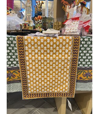 Pacific & Rose Textiles Yellow Buti Table Runner